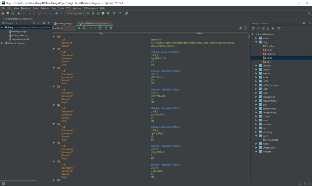MongoDB Plugin for PyCharm | Blog of Ken W. Alger