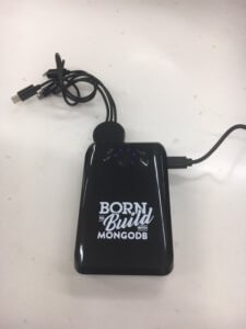 "Born to Build with MongoDB" battery pack