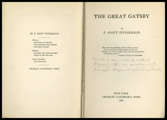 An image of The Great Gatsby copyright page